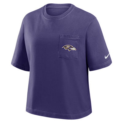 Baltimore Ravens Rewind Pocket Boxy Women's Nike NFL T-Shirt
